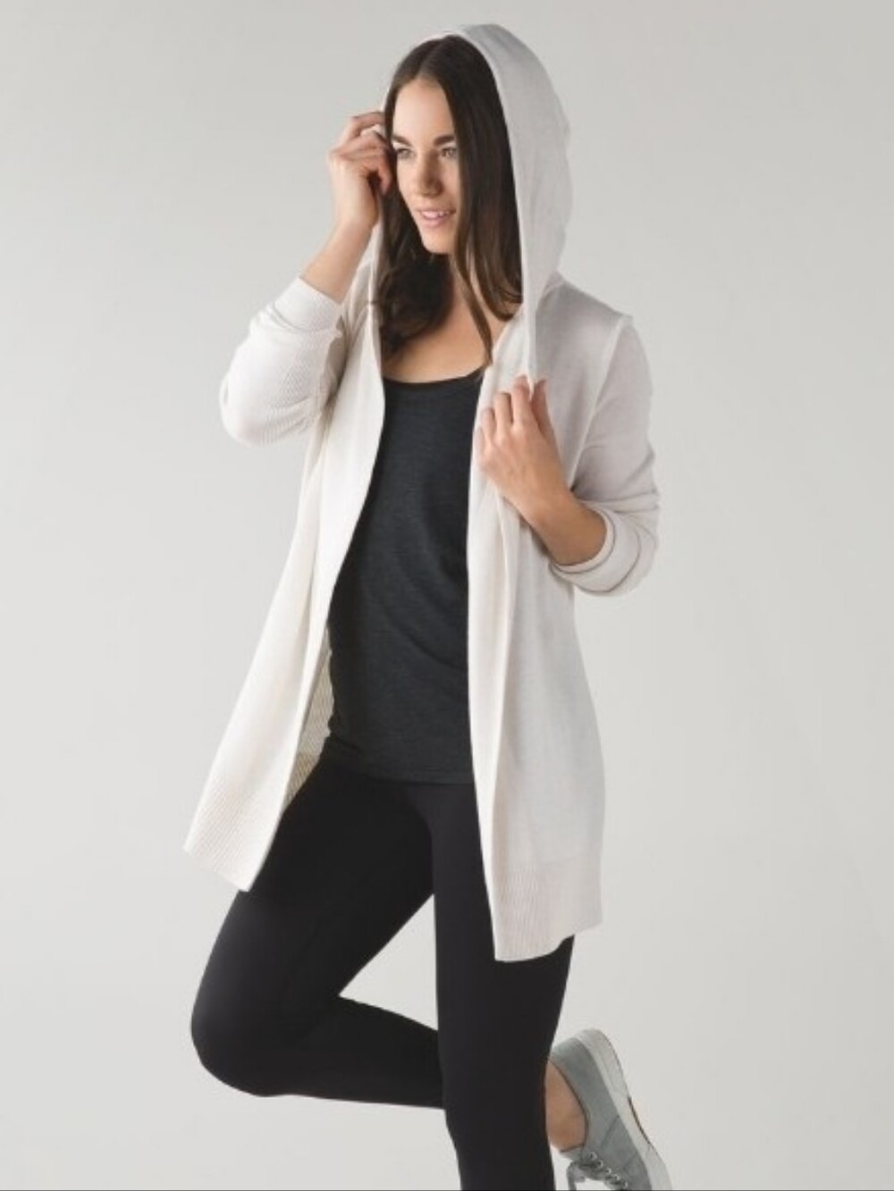 Lululemon Cream Hooded Peace Of Mind Wrap